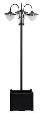 Metalen Zonne-energie Vloerlamp – Waterdichte Buitenlamp met Bloempotvoet, 189 cm Hoog