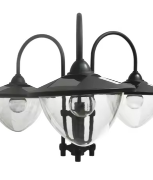 Metalen Zonne-energie Vloerlamp – Waterdichte Buitenlamp met Bloempotvoet, 189 cm Hoog