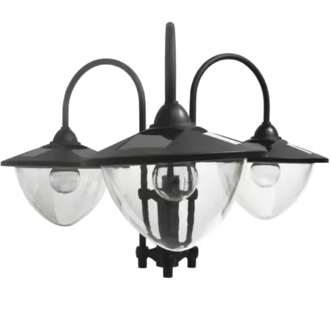 Metalen Zonne-energie Vloerlamp – Waterdichte Buitenlamp met Bloempotvoet, 189 cm Hoog