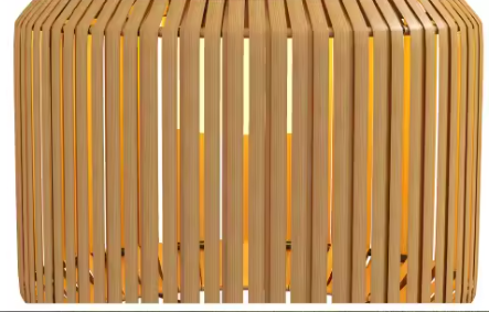 Straatlantaarn op Zonne-energie – Warm Wit LED-licht, Waterdichte Tuinvloerlamp met Rotan Kap, IP44