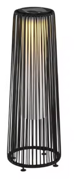 Solar Tuinlamp met Lichtsensor – Waterdicht, Automatische LED Buitenlamp, Rotanlook, Zwart, IP44