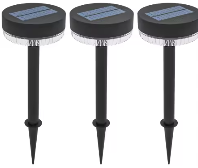 Set van 3 Solar Tuinlampen – Warm Wit Licht, IP65 Waterdicht, LED Buitenverlichting voor Tuin, Balkon & Gazon – Zwart