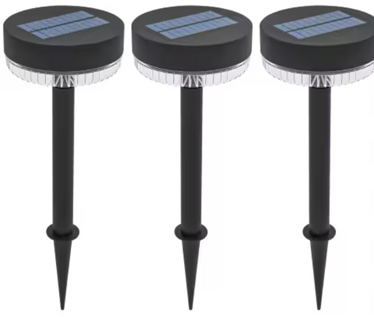 Set van 3 Solar Tuinlampen – Warm Wit Licht, IP65 Waterdicht, LED Buitenverlichting voor Tuin, Balkon & Gazon – Zwart