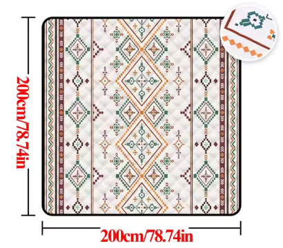 Waterdichte Opvouwbare Picknick- en Stranddeken – 200×200 cm, Met Handvat