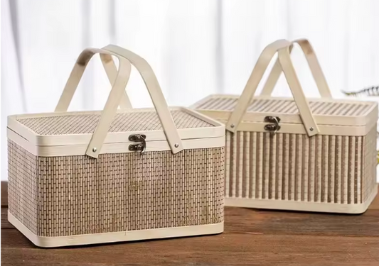Picknickmand – Draagbare Opbergdoos met Handvat, Lichtgewicht en Ruim, Ideaal voor Camping, Boot & Outdoor Evenementen
