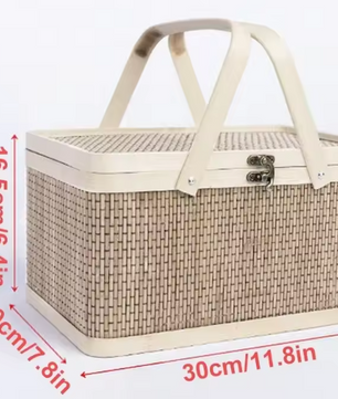 Picknickmand – Draagbare Opbergdoos met Handvat, Lichtgewicht en Ruim, Ideaal voor Camping, Boot & Outdoor Evenementen