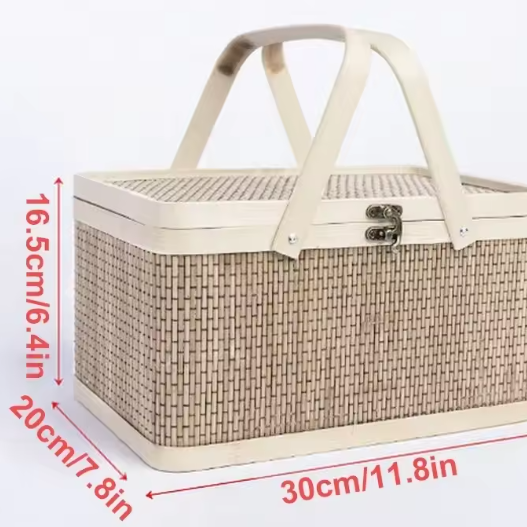 Picknickmand – Draagbare Opbergdoos met Handvat, Lichtgewicht en Ruim, Ideaal voor Camping, Boot & Outdoor Evenementen