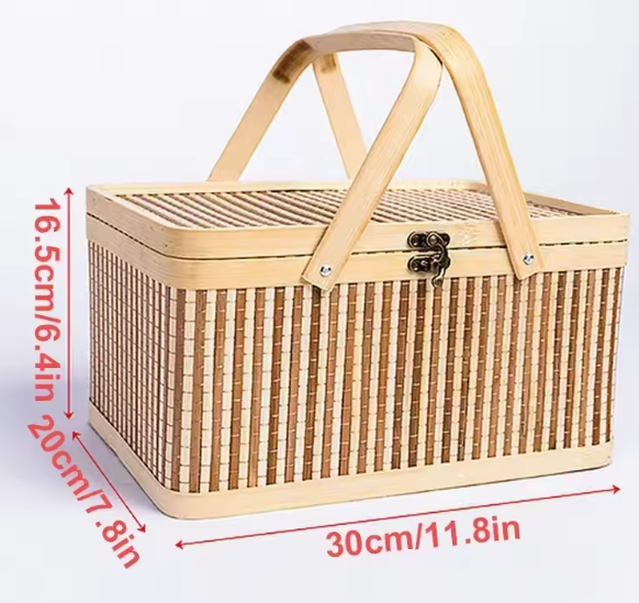 Picknickmand – Draagbare Opbergdoos met Handvat, Lichtgewicht en Ruim, Ideaal voor Camping, Boot & Outdoor Evenementen