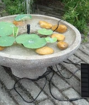 Zonne-energie Vijverfontein – 1,2 W Waterpomp met 6 Sproeiers, 200 L/u, voor Tuin & Vogelbad