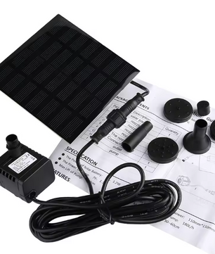 Zonne-energie Vijverfontein – 1,2 W Waterpomp met 6 Sproeiers, 200 L/u, voor Tuin & Vogelbad