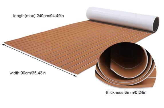 Antislipmat – 240×90 cm, Hoge Dichtheid, Duurzaam EVA-schuim, Zelfklevend, Geschikt voor Boot, Jacht, Camper en DIY Vloerdecoratie