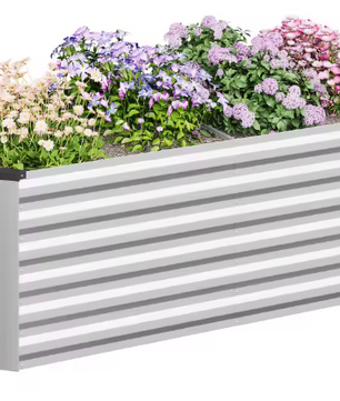 Verhoogd Stalen Tuinbed – Zilveren Plantenbak voor Balkon, Terras en Tuin