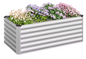Verhoogd Stalen Tuinbed – Zilveren Plantenbak voor Balkon, Terras en Tuin