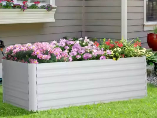 Verhoogd Stalen Tuinbed 180×90×60 cm – Ruime Plantenbak voor Bloemen, Groenten & Kruiden