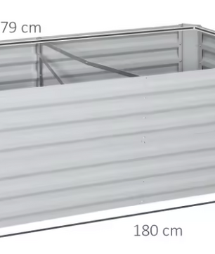 Verhoogd Stalen Tuinbed 180×90×60 cm – Ruime Plantenbak voor Bloemen, Groenten & Kruiden