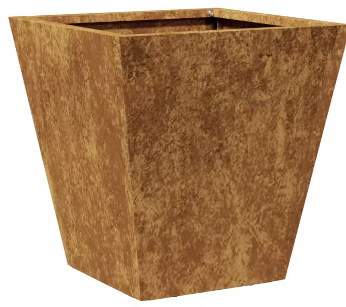 Vierkante Stalen Tuinbloempot – 50 × 50 × 50 cm, Duurzaam Geoxideerd Staal