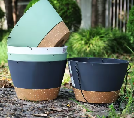 Hangende Zelfbewaterende Plantenbak – Kunststof Bloempot met Schotel en Waterniveau-indicator