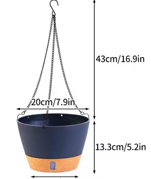 Hangende Zelfbewaterende Plantenbak – Kunststof Bloempot met Schotel en Waterniveau-indicator