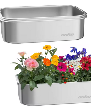 Set van 3 Verhoogde Roestvrijstalen Tuinbedden – Zilver, Duurzaam en Weerbestendig – Voor Binnen en Buiten