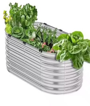 Metalen Verhoogd Tuinbed – Gegalvaniseerde Plantenbak met Open Bodem – Duurzaam en Ruim voor Buitenplanten