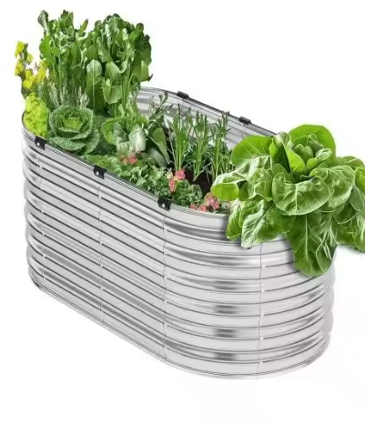 Metalen Verhoogd Tuinbed – Gegalvaniseerde Plantenbak met Open Bodem – Duurzaam en Ruim voor Buitenplanten