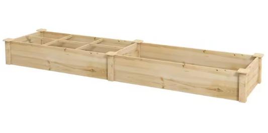 Verhoogd Houten Tuinbed met 2 Vakken – Grote Plantenbak voor Kruiden, Groenten en Bloemen – Natuurlijk en Duurzaam