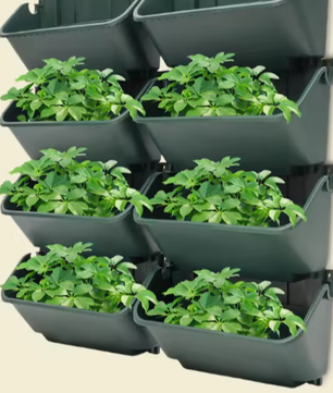 8-Delige Verticale Tuin Plantenbak – Wandgemonteerde Bloembakken voor Binnen en Buiten