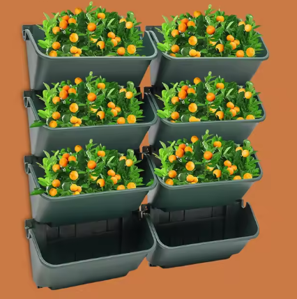 8-Delige Verticale Tuin Plantenbak – Wandgemonteerde Bloembakken voor Binnen en Buiten