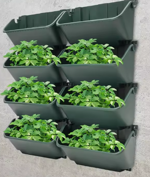 8-Delige Verticale Tuin Plantenbak – Wandgemonteerde Bloembakken voor Binnen en Buiten