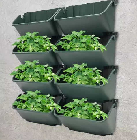 8-Delige Verticale Tuin Plantenbak – Wandgemonteerde Bloembakken voor Binnen en Buiten