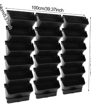 18-Pot Zelfwaterende Hangende Plantenbakset – Verticale Wandmontage met Slimme Timer & Regensensor