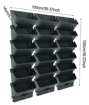 18-Pot Zelfwaterende Hangende Plantenbakset – Verticale Wandmontage met Slimme Timer & Regensensor