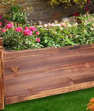 Verhoogde Houten Plantenbak – Massief Grenen, Duurzaam & Decoratief