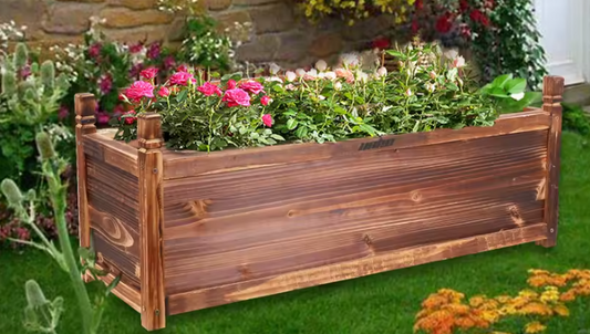 Verhoogde Houten Plantenbak – Massief Grenen, Duurzaam & Decoratief