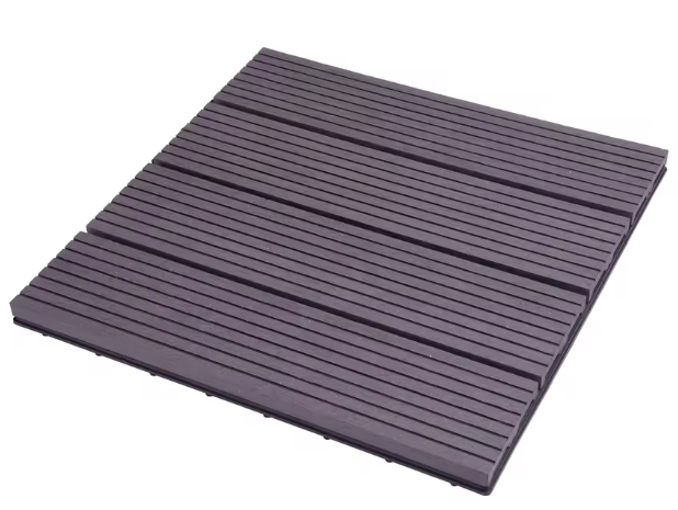 Set van 11 WPC Composiet Terrastegels 30×30 cm – In Elkaar Grijpende Houteffect Tuintegels met Kliksysteem
