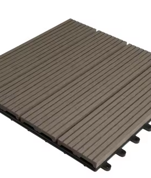 Set van 11 WPC Composiet Terrastegels 30×30 cm – In Elkaar Grijpende Houteffect Tuintegels met Kliksysteem