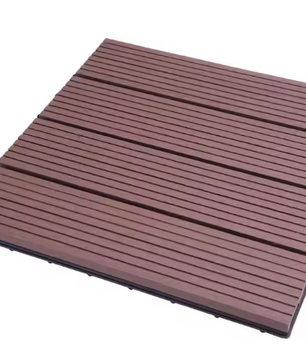 Set van 11 WPC Composiet Terrastegels 30×30 cm – In Elkaar Grijpende Houteffect Tuintegels met Kliksysteem