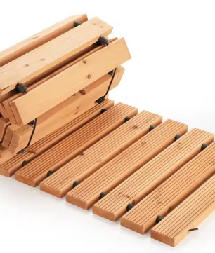 Opvouwbare Houten Tuinvloer – Rolvloer 247,5 × 43 cm, Duurzaam & Weerbestendig