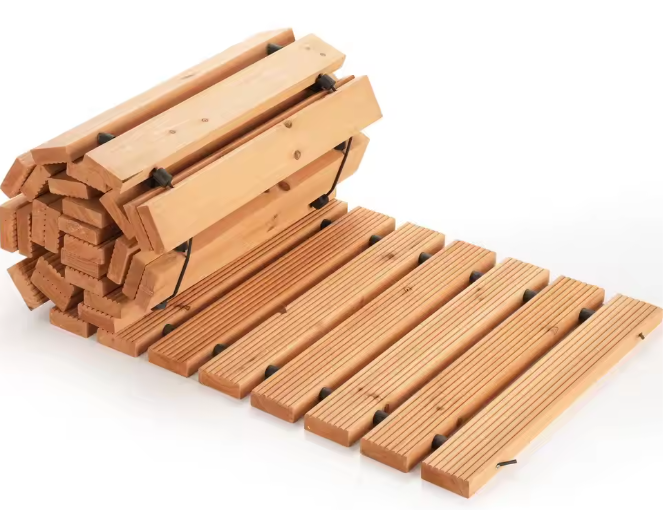 Opvouwbare Houten Tuinvloer – Rolvloer 247,5 × 43 cm, Duurzaam & Weerbestendig
