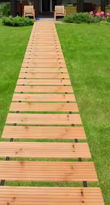 Opvouwbare Houten Tuinvloer – Rolvloer 247,5 × 43 cm, Duurzaam & Weerbestendig