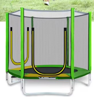 Buiten Trampoline Ø 213 cm – Inclusief Schuifladder, Veiligheidsnet, 2 Deuren & Gewatteerde Staven – Draagvermogen 100 kg
