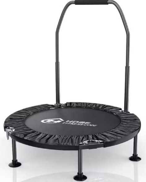 Opvouwbare Mini Fitness Trampoline Ø 101,5 cm – Met Verstelbaar Handvat, Indoor & Outdoor Rebounder, Draagvermogen 150 kg