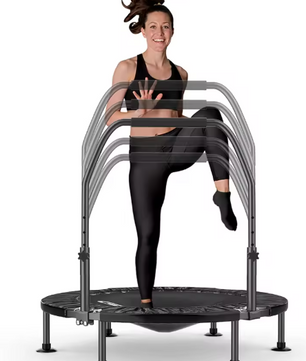 Opvouwbare Mini Fitness Trampoline Ø 101,5 cm – Met Verstelbaar Handvat, Indoor & Outdoor Rebounder, Draagvermogen 150 kg