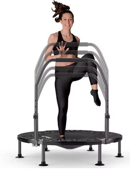 Opvouwbare Mini Fitness Trampoline Ø 101,5 cm – Met Verstelbaar Handvat, Indoor & Outdoor Rebounder, Draagvermogen 150 kg
