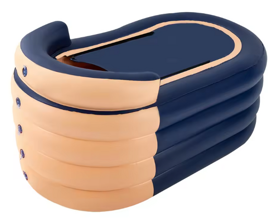 Opblaasbare Badkuip met Ergonomische Rugleuning – PVC, Inclusief Draadloze Oplaadbare Pomp, 220 kg Draagvermogen