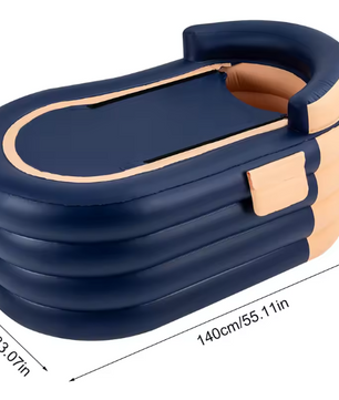 Opblaasbare Badkuip met Ergonomische Rugleuning – PVC, Inclusief Draadloze Oplaadbare Pomp, 220 kg Draagvermogen
