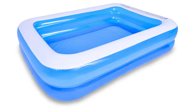 Groot Opblaasbaar Familiezwembad – PVC, Rechthoekig, Comfortabele Bodem & Meerdere Maten