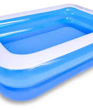 Groot Opblaasbaar Familiezwembad – PVC, Rechthoekig, Comfortabele Bodem & Meerdere Maten