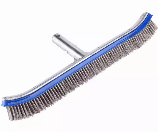 Zwembad Stalen Reinigingsborstel – 44 cm Breed, Aluminium Frame & Roestvrijstalen Borstelharen