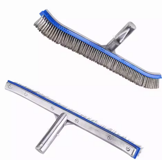 Zwembad Stalen Reinigingsborstel – 44 cm Breed, Aluminium Frame & Roestvrijstalen Borstelharen